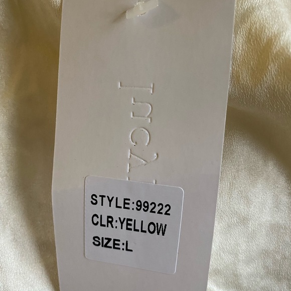 Lucy Paris Reece Lace Crop Shell, Size L Neon Bright Yellow - Picture 9 of 15